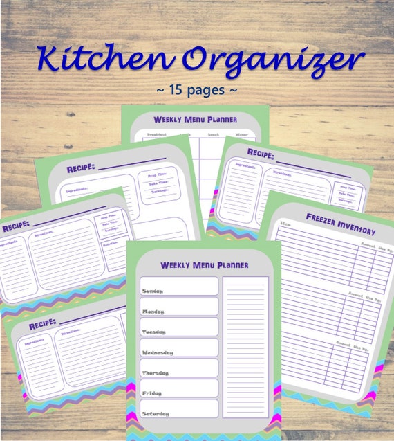 Kitchen Organizer Menu Planner Pantry Organization Etsy