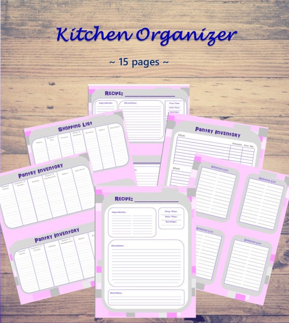Kitchen Organizer Menu Planner Pantry Organization Etsy