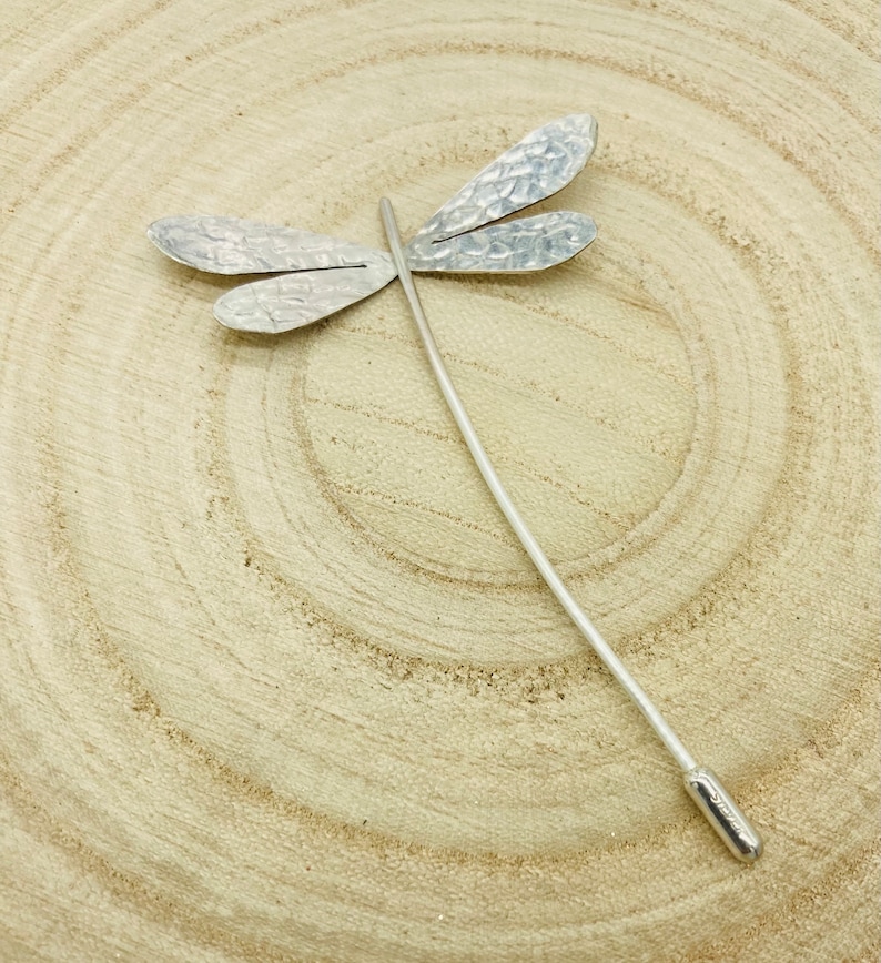 Dragonfly Brooch: Handmade, Sterling Silver image 4