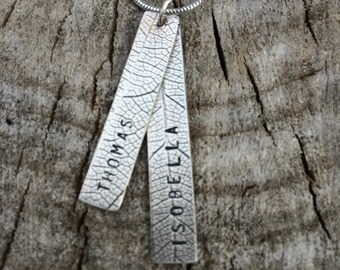 Personalised Silver Bar Necklace;  Handmade Sterling Silver