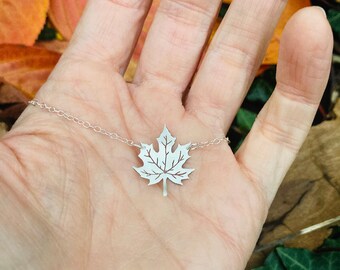 Leaf Pendant; Handmade sterling silver