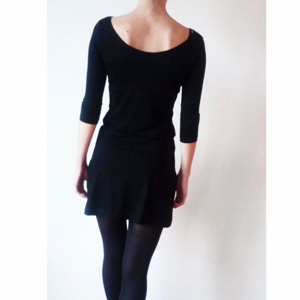 Minimalist Jersey Dress: Women's Open Back Cocktail Party Dress