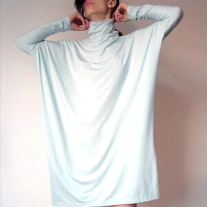 Turtleneck Minimalist Loose Fitting Dress, Funnel Neck Super Comfy Dress, High Neck Oversized Dress
