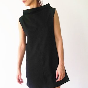 Heavy Weight Minimalist Elegant Black Mini Dress, Little Black Dress ...