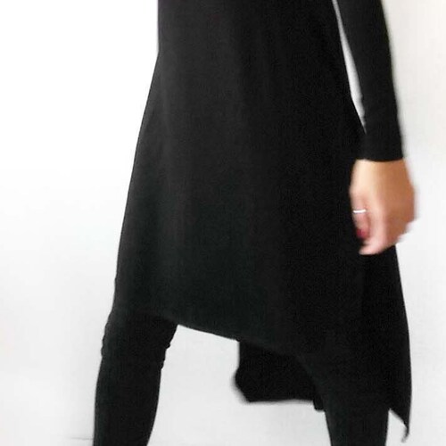 Asymmetric Turtleneck Tunic with Zipper- Streak main image 1