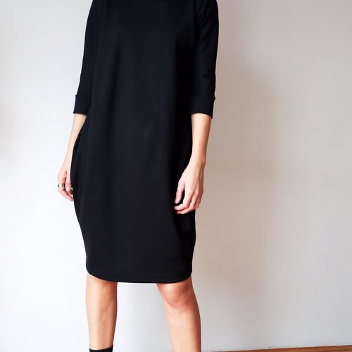 Minimalist Cocktail Cocoon Dress: Oversized Heavy Jersey Custom-made Minimalist Cocktail Cocoon Dress: Oversized Heavy Jersey Custom-made