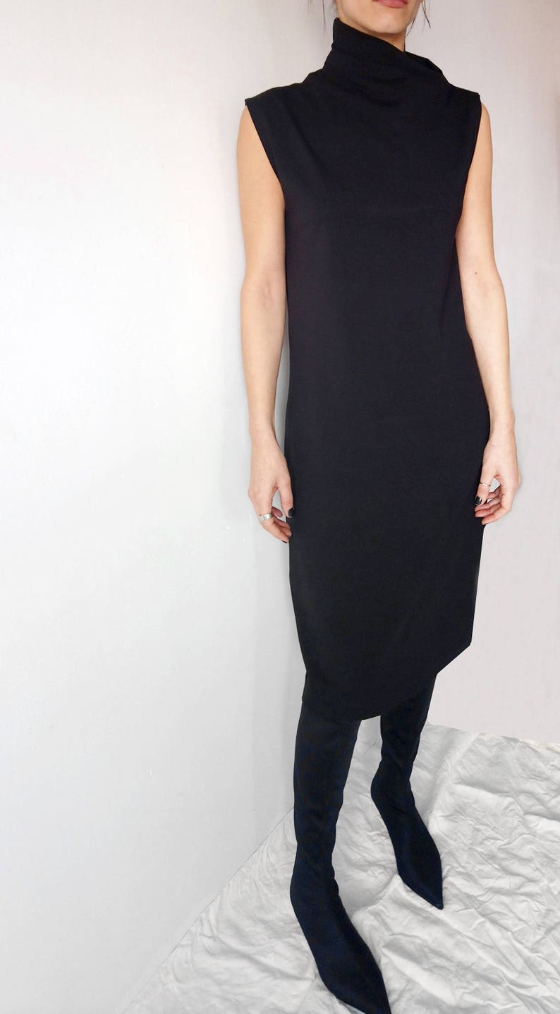 womens black jersey dress