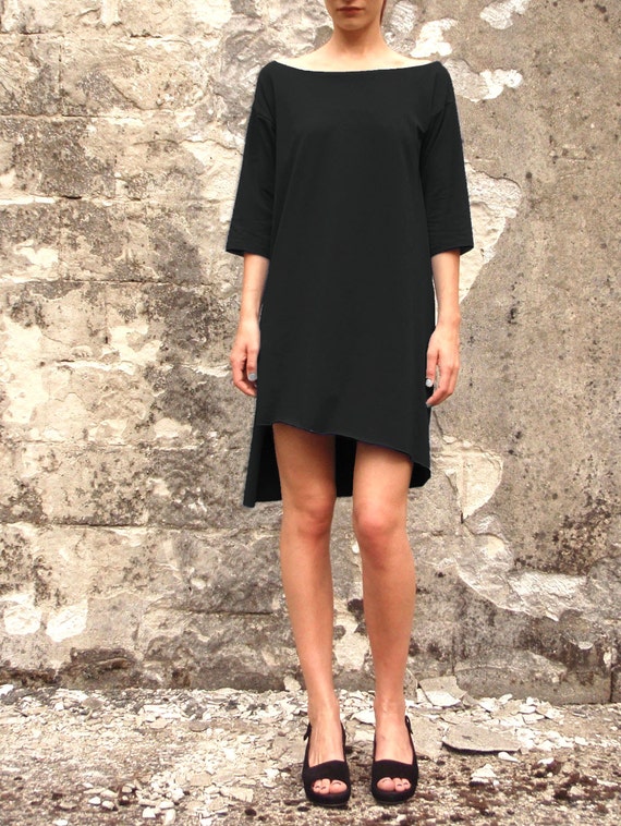 Minimalist Asymmetric Loose Black Women 