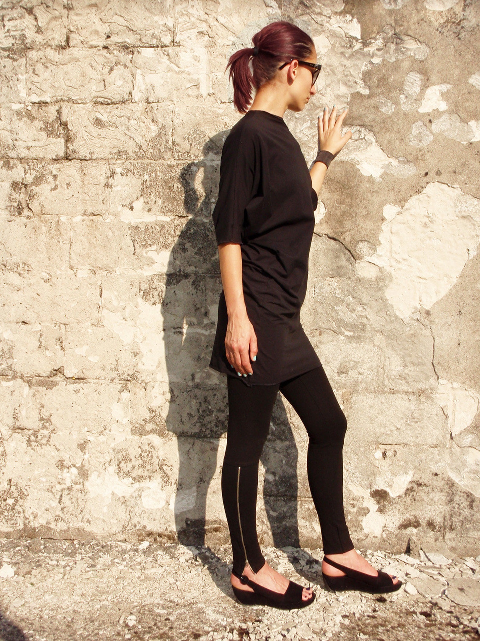 Black off the Shoulder Asymmetric Jersey Top One Shoulder - Etsy
