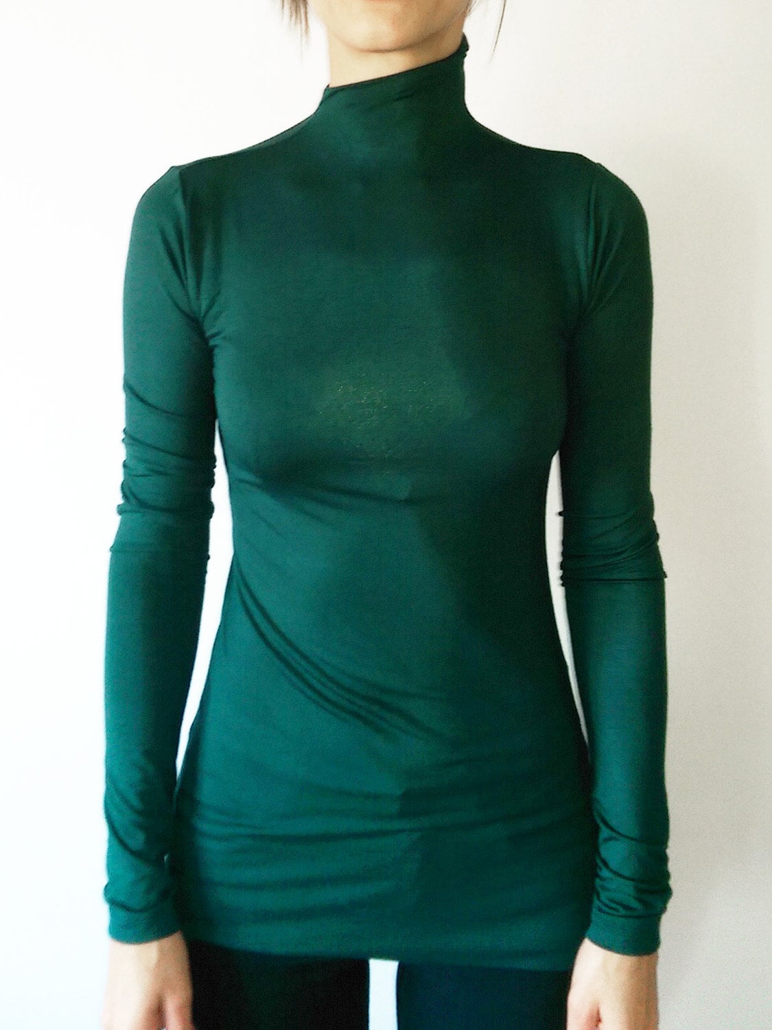 Blue Mock Neck Top - Etsy