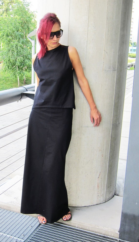 Black heavy maxi hot sale skirt