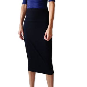 Custom made Pencil Skirt, Elastic Heavy Jersey Women Skirt, Stretchable Skirt, Minimalistic Fitted Skirt