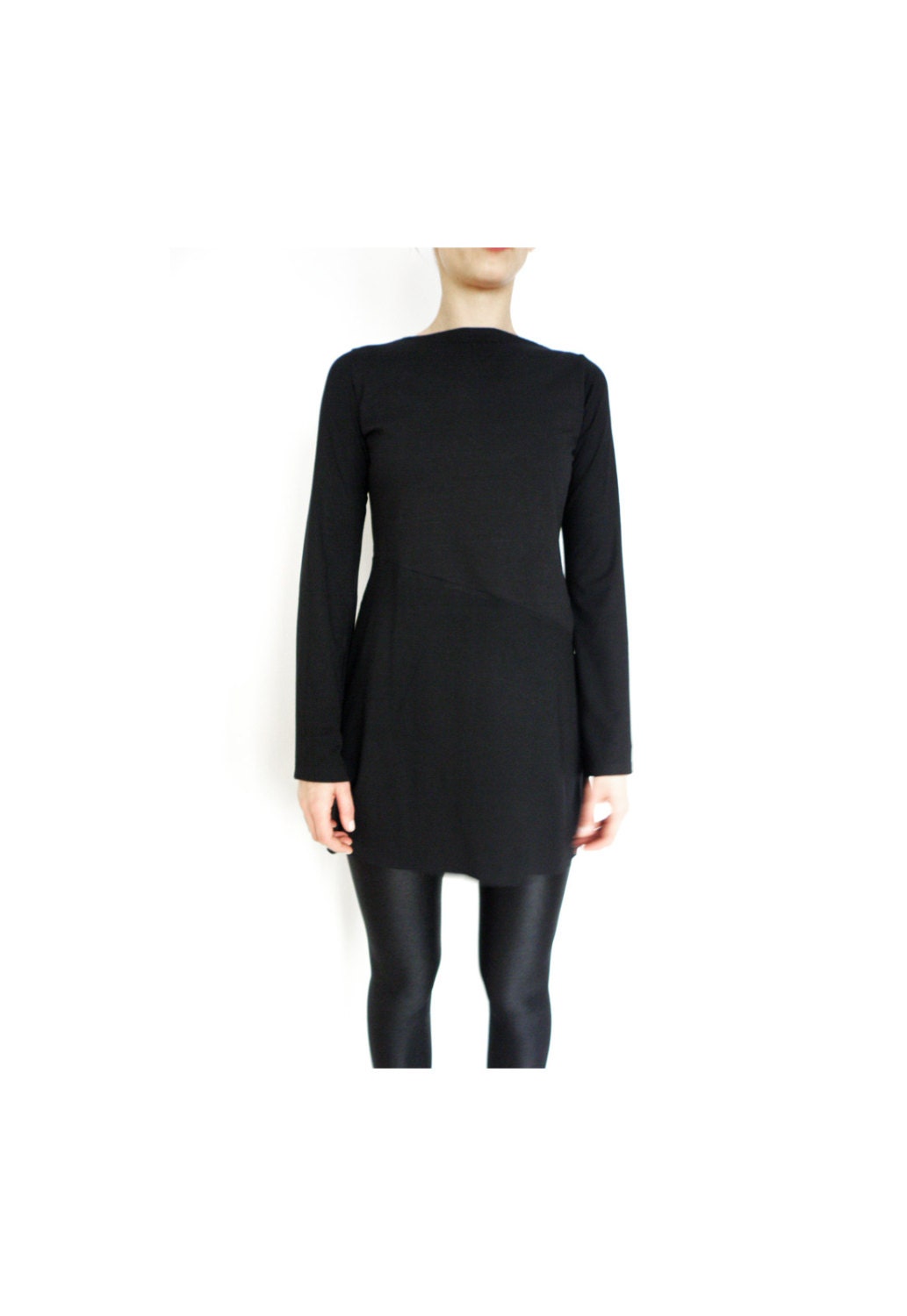 long sleeve black tunic dress Ladies - Black Tunic dress - Size: XS