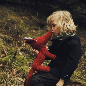 Large Fox &quot;Lennie&quot; in Copper Red: Organic Cuddly Toy with Customisable Inner Ears