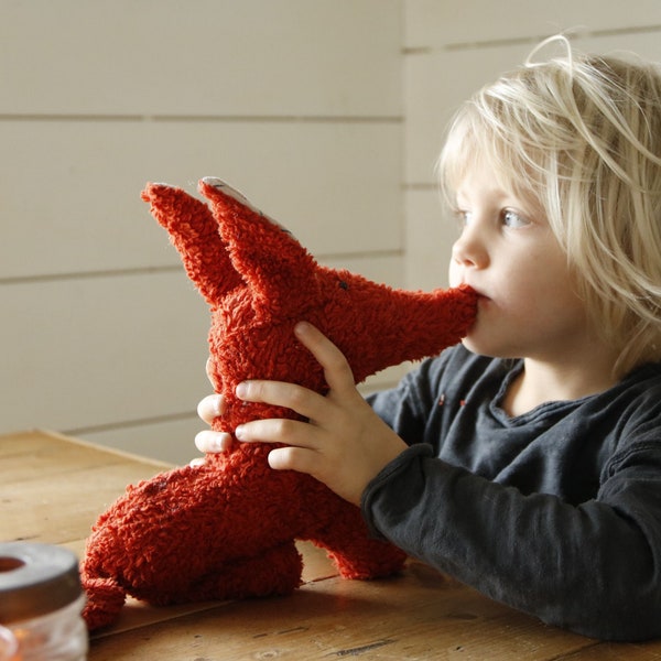 Fox "Lennie" in rust red: cuddly toy made of organic plush with desired ears