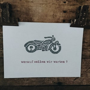 Cartolina, francobollo “Moto”