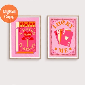 Posters | Match Made in Heaven | Lucky Me  | Orange and Pink | DIGITAL DOWNLOAD