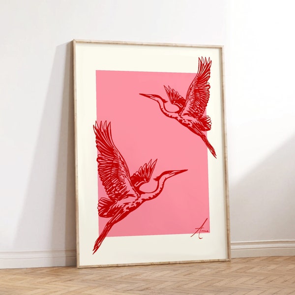 Flying Birds Wall Art Etsy UK