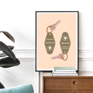 Personalised Poster Key Chain | Expat Gift | Home Gift | Poster | Wall Art | House Warming  | Living Room| Office Wall Art |Typography Art