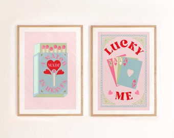 Posters | Match Made in Heaven | Lucky Me | Orange and Pink | DIGITAL DOWNLOAD