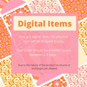 Bundle Posters Digital Download Digital Prints Digital Posters Pink and Orange Posters Dorm Wall Art Bright Art 70s Aesthetic image 4