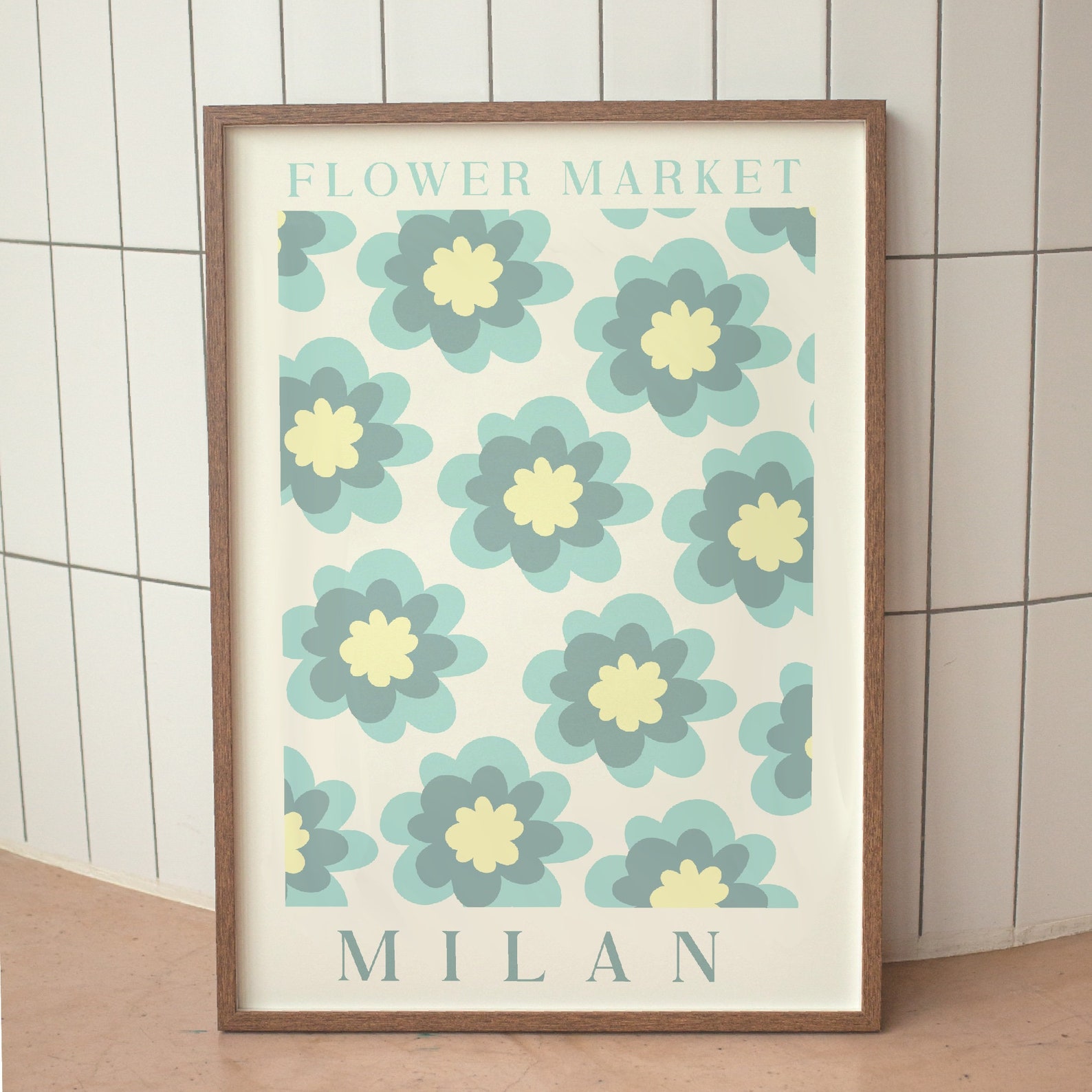 Flower Market Print, Set of 6, Botanical Wall Art, Floral Drawing ...