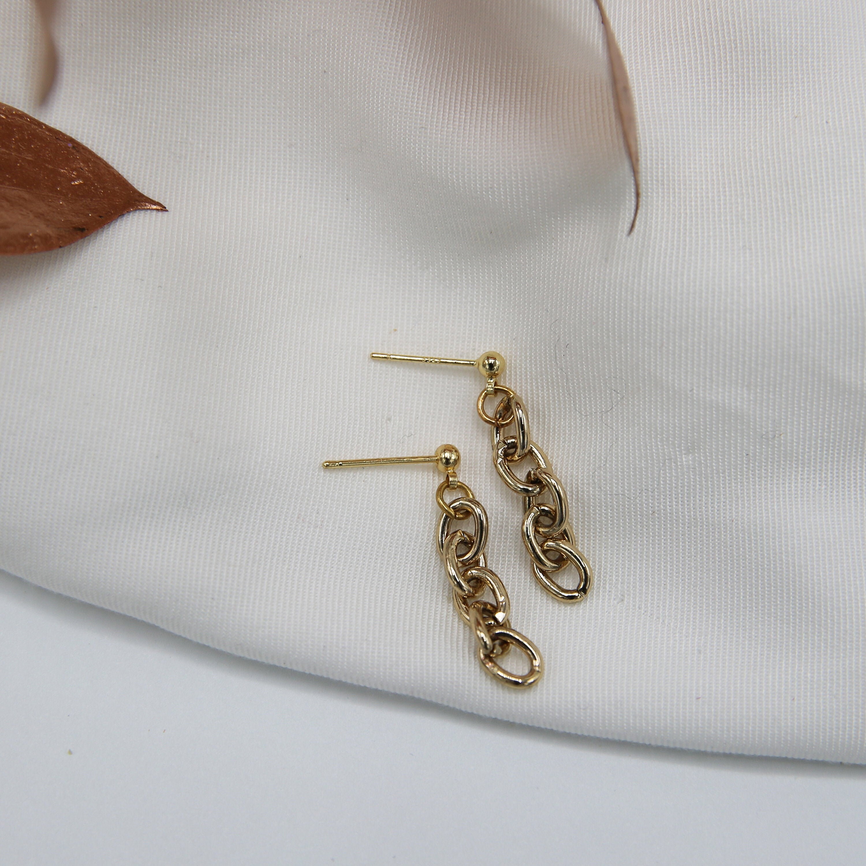 Chain Stud Earrings Etsy