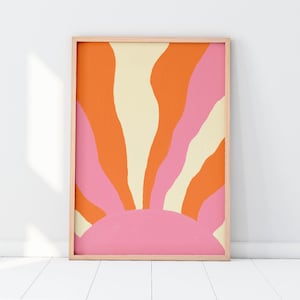 Bundle Posters Digital Download Digital Prints Digital Posters Pink and Orange Posters Dorm Wall Art Bright Art 70s Aesthetic image 9