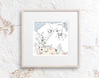 Counting Sheep Bedroom Print | Sheep Wall Art Digital Download | Farmhouse Country Decor | Neutral Bedroom Printable