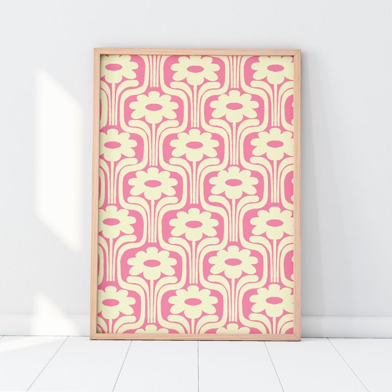 Bundle Posters Digital Download Digital Prints Digital Posters Pink and Orange Posters Dorm Wall Art Bright Art 70s Aesthetic image 10