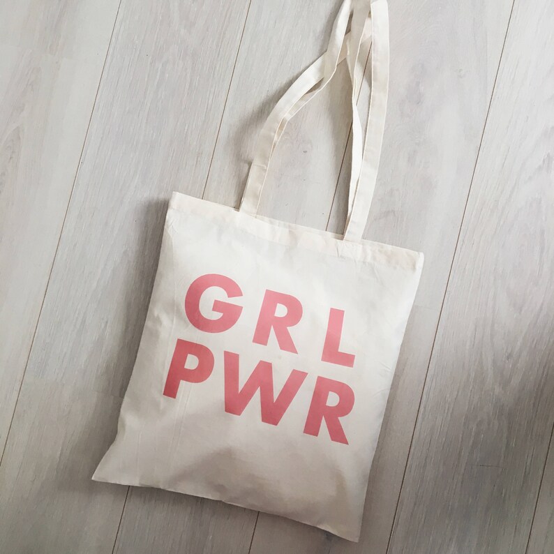 Girl Power Canvas Bag GRL PWR Tote bag Canvas Tote Bag Etsy