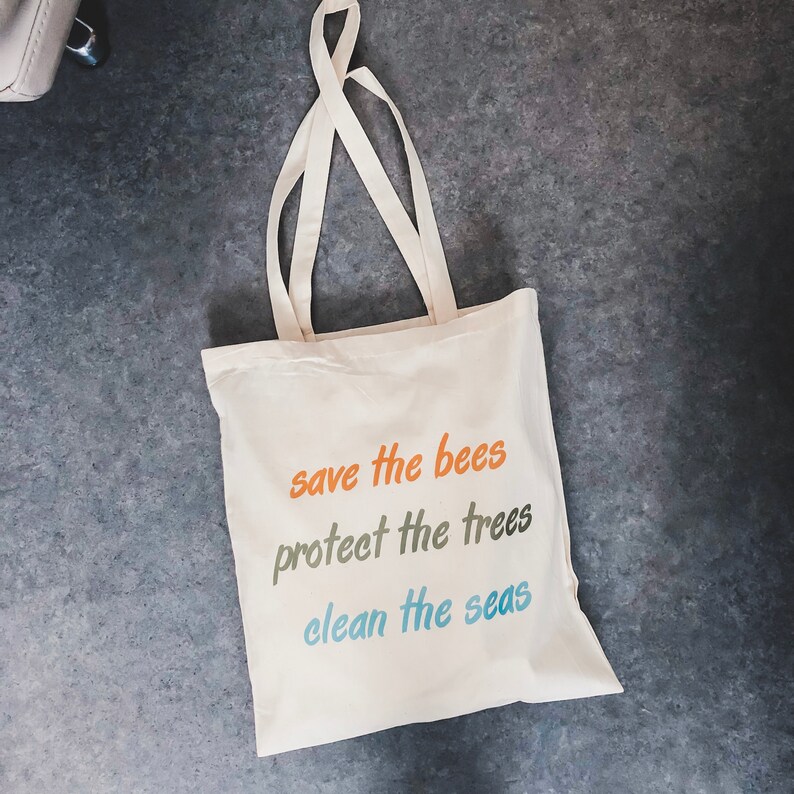 Eco Friendly Tote Bag Canvas Bag Environmental Eco Market Etsy
