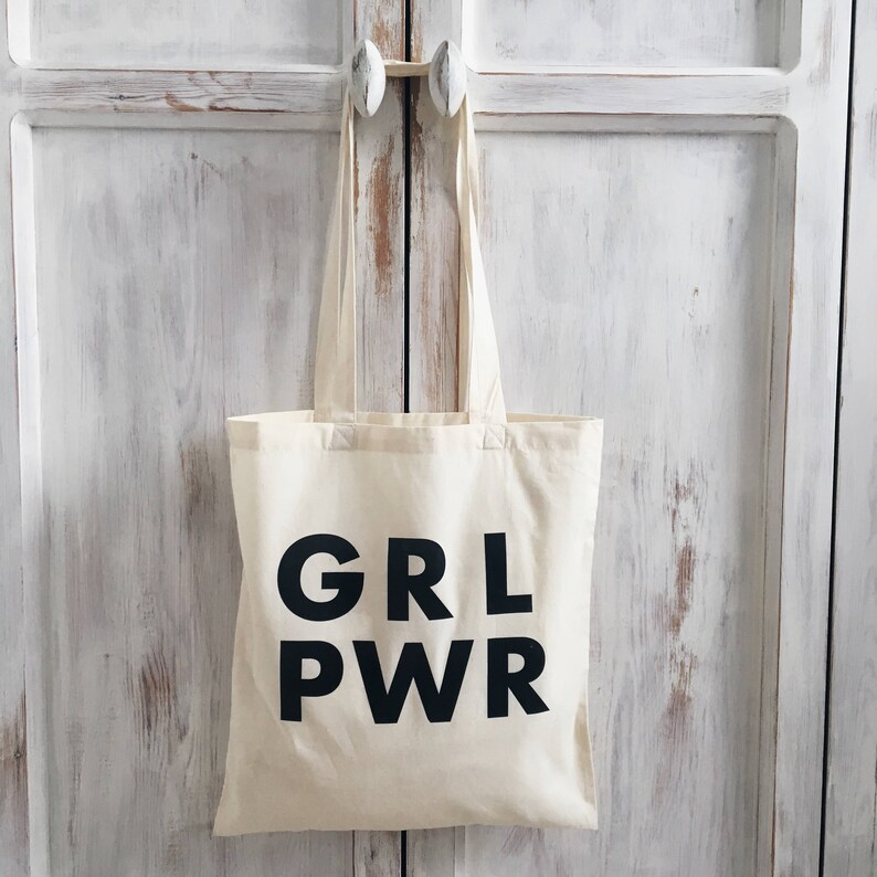 Girl Power Canvas Bag GRL PWR Tote bag Canvas Tote Bag Etsy