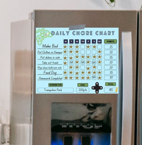 Gaming Daily Chore Chart | Etsy