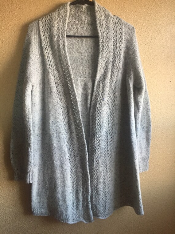knee length knit cardigan