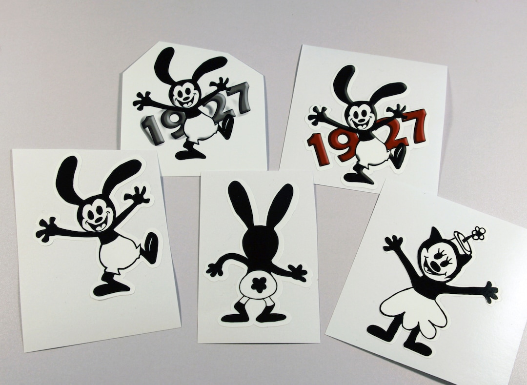 Disney's Oswald the Lucky Rabbit & Ortensia the Cat Stickers: 5 Options