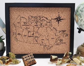 Canada Cork Push Pin Map | 8"x10"
