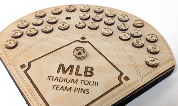 MLB Team Pins | Baseball Stadium Tracker, Push Pin Set - Etsy