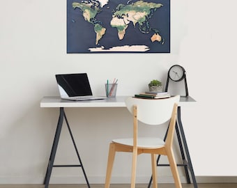 Geo Optic Cork Push Pin Travel Map | 24"x14"