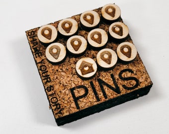 Wooden Map Push Pin Set – Travel Map Accessories