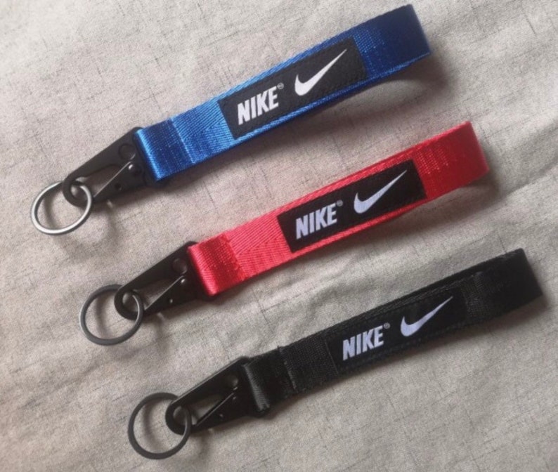 Nike Sports Wrist Lanyard Key Fob Keychain Logo Clip Black | Etsy