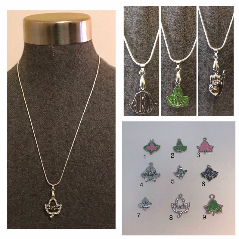 Alpha Kappa Alpha 20 Inch Silver Necklace With Charm 25 To Etsy
