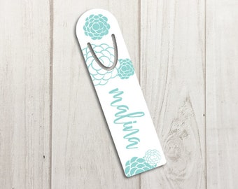 Personalized Metal Bookmark Customized Bookmark Cute Bookmarks Personalized Gift for Women Gift Ideas Flower Bookmark Aluminum Gift for Her