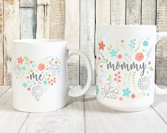 Mothers Day Mug Set, Birthday Gifts for Mom Gifts, Mommy and Me Mugs Set, Mother Daughter Gift, Mothers Day Gift, Cute Mug Set, Coffee Mugs