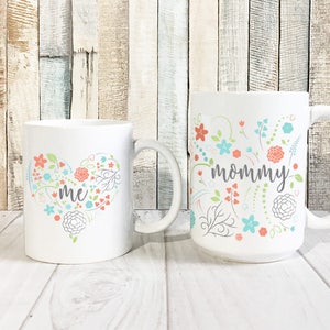 Mothers Day Mug Set, Birthday Gifts for Mom Gifts, Mommy and Me Mugs Set, Mother Daughter Gift, Mothers Day Gift, Cute Mug Set, Coffee Mugs image 1