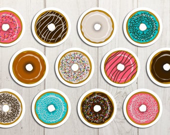 Refrigerator Magnets, Donut Magnet Set, Refrigerator Magnet Set, Cute Magnets Food, Cute Magnet Sets, Dessert Magnets, Doughnut Magnets Set