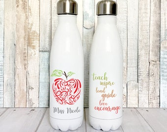 Teacher Appreciation Gift, Stainless Steel Water Bottle for Teachers, Insulated Water Bottle Personalized Teacher Gift, Personalized Gift