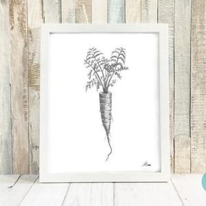 Kitchen Wall Decor, Kitchen Art Print, Farmhouse Kitchen Decor, Carrot Print, Vegetable Print, Wall Decor for Kitchen, 8x10 UNFRAMED