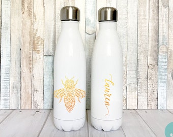 Stainless Steel Water Bottle, Personalized Water Bottle Girls, Insulated Water Bottle, Save the Bees Gifts, Queen Bee, Bumble Bee Gifts