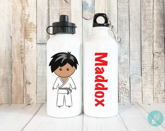 Karate Boy Personalized Water Bottle, Jujitsu Boy, Martial Arts Gift for Boys, Personalized Kids Water Bottle for Kids, Gift for Kids